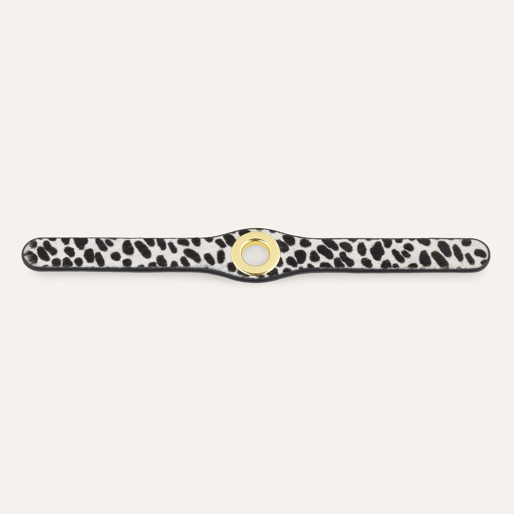 Dalmatian Spot Sarah Haran Deco Stud with Gold hardware front