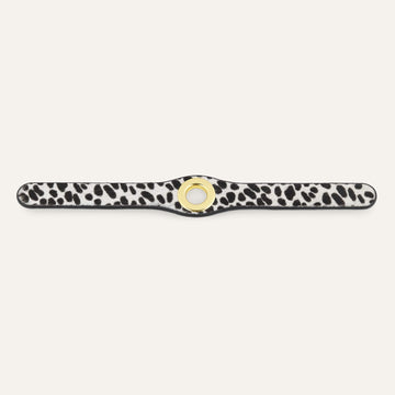 Dalmatian Sarah Haran Deco Stud with Gold hardware Front B07 G