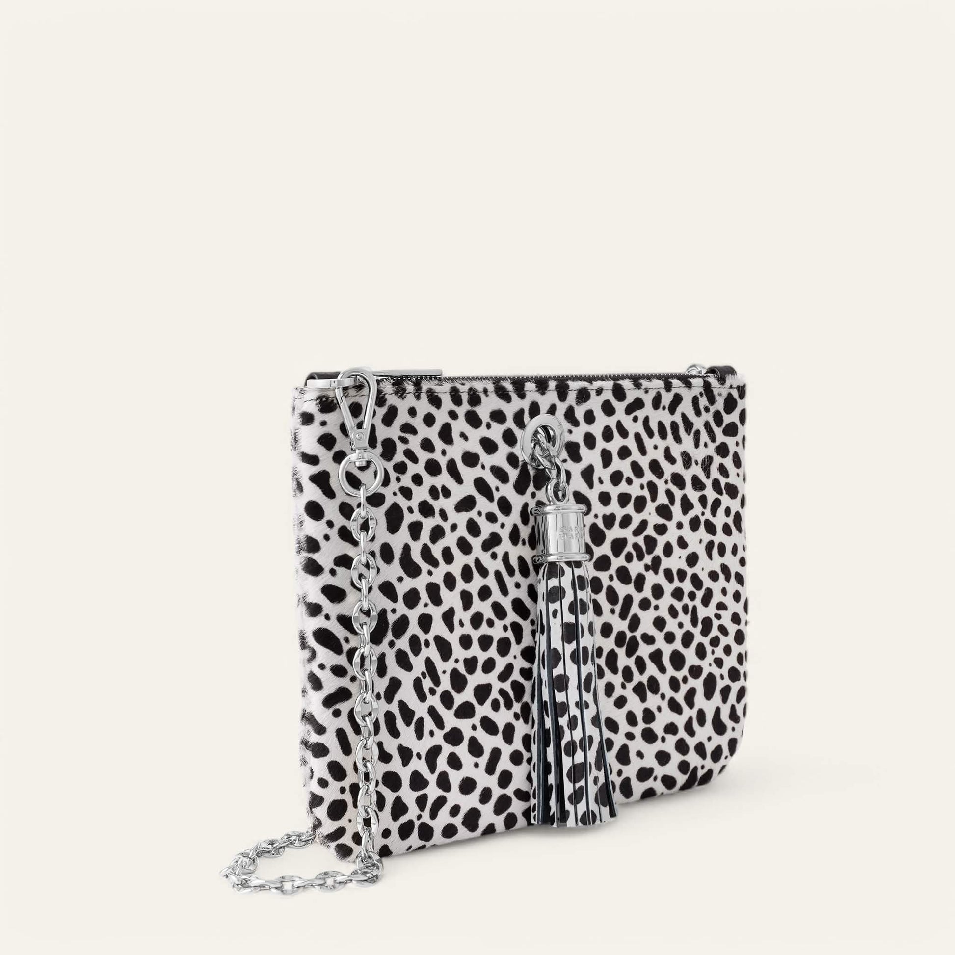 Dalmatian Spot Sarah Haran Ivy with Silver hardware side