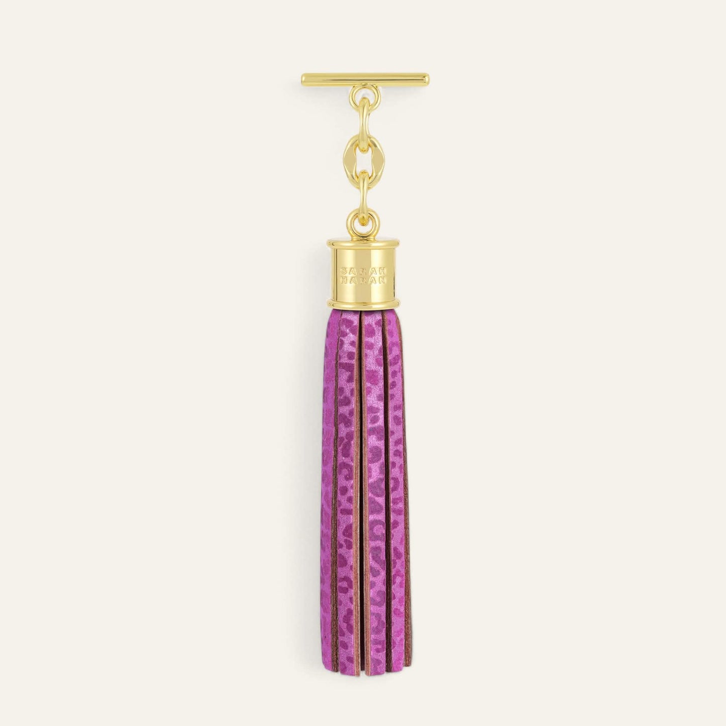 Capsule Tassel | Hot Pink Leopard with Gold hardware