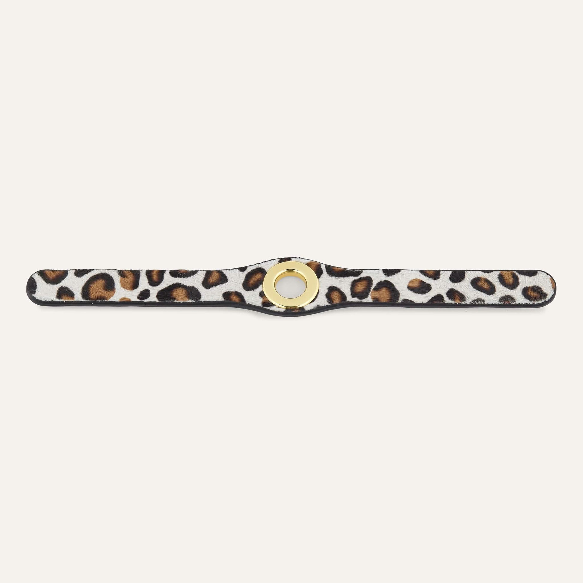 Leopard Cream Sarah Haran Deco Stud with Gold hardware front
