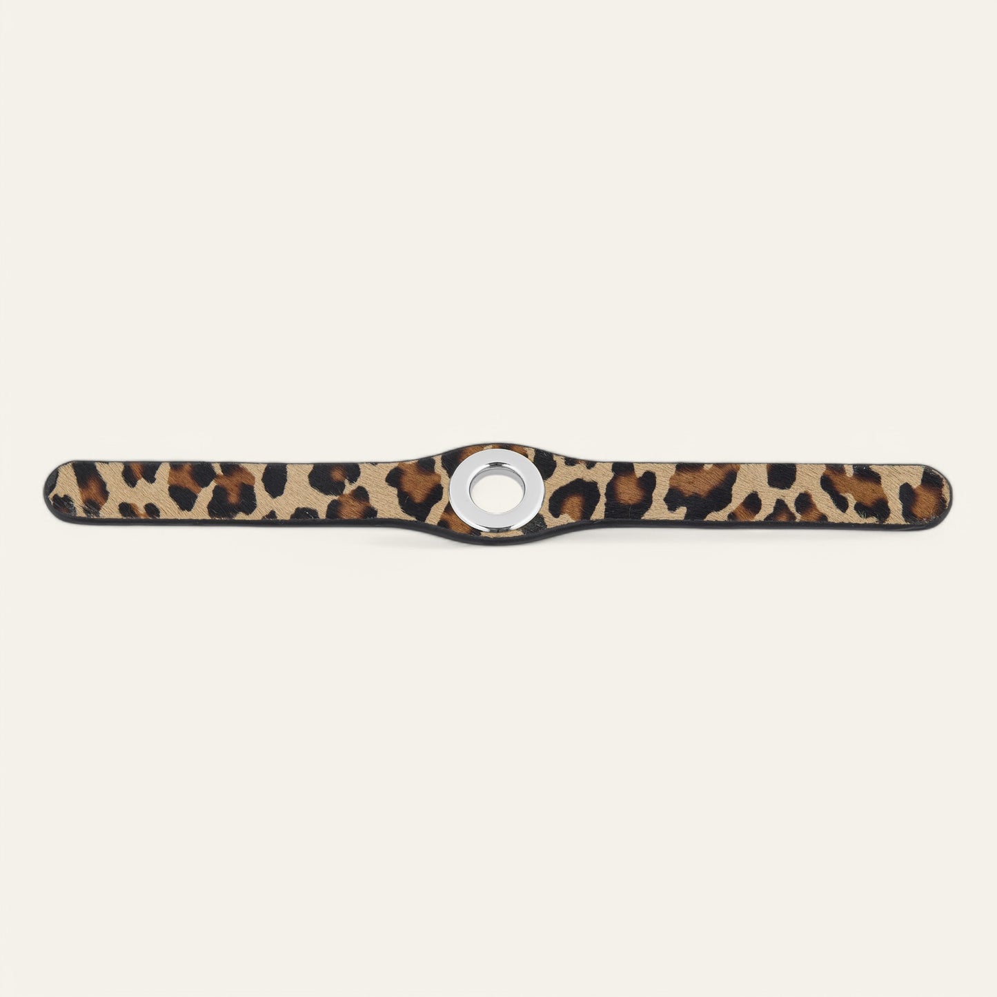 Leopard Sarah Haran Deco Strip with Silver hardware Front N13 S