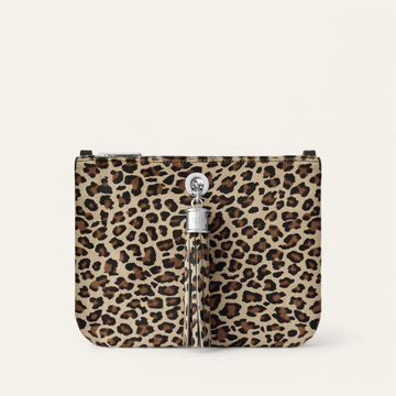 Ivy Clutch Bag | Leopard with Silver hardware