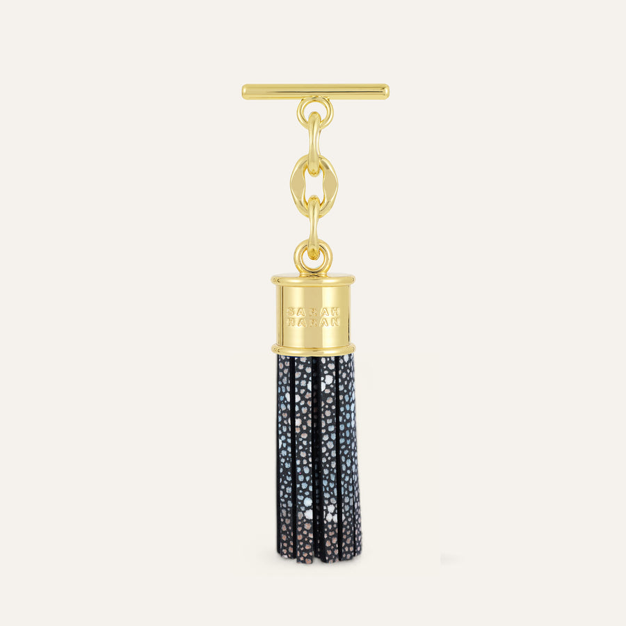 Multi Shagreen Sarah Haran Mini Capsule Tassel Gold