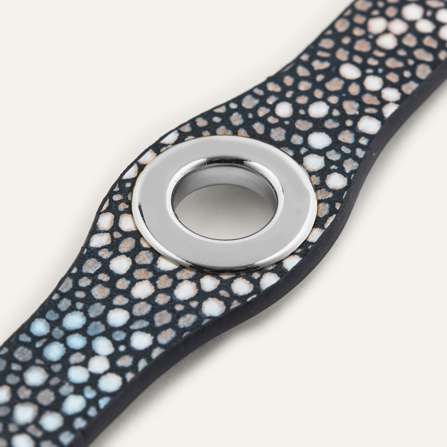 Multi Colour Shagreen Sarah Haran Deco Stud with Silver hardware detail