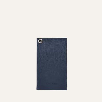 Navy Sarah Haran Primrose Glasses Or Phone Pouch Silver Front
