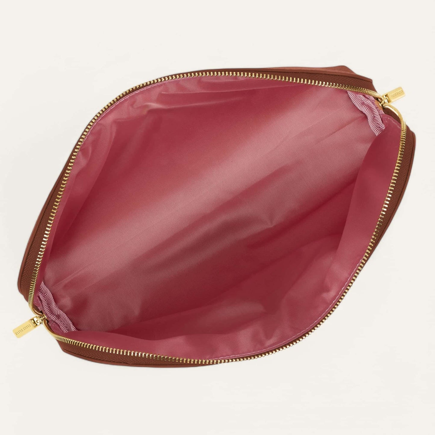 Nutshell Sarah Haran Carnation Cosmetic Bag with Gold hardware (Large) overhead