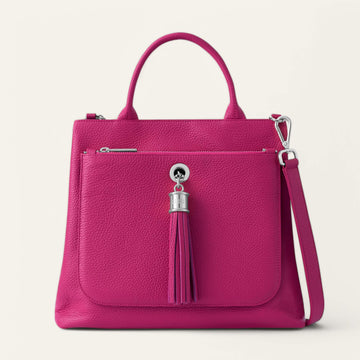 Orchid Sarah Haran Dahlia Tote with Silver hardware front