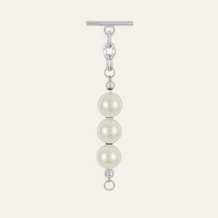 Pearl Sarah Haran Beaded Tassel with Silver hardware