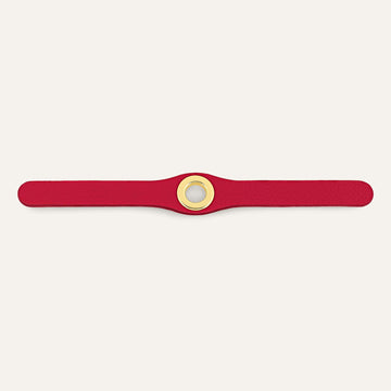 Pillarbox Red Sarah Haran Deco Stud with Gold hardware front