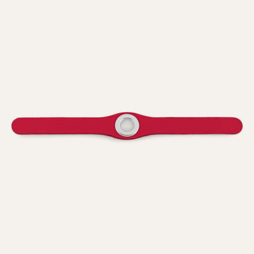Pillarbox Red Sarah Haran Deco Stud with Silver hardware front