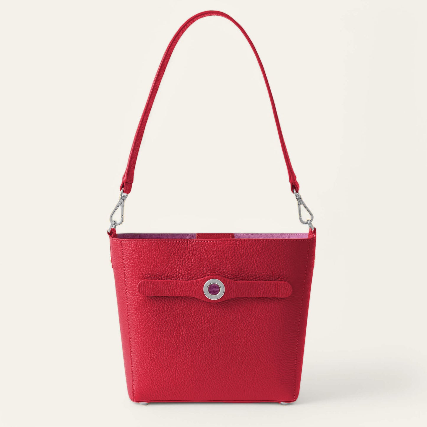 Mini S | Pillarbox Red with Silver hardware