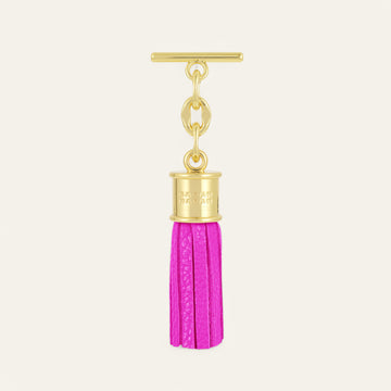 Pink Kiss Sarah Haran Mini Capsule Tassel with Gold hardware Front