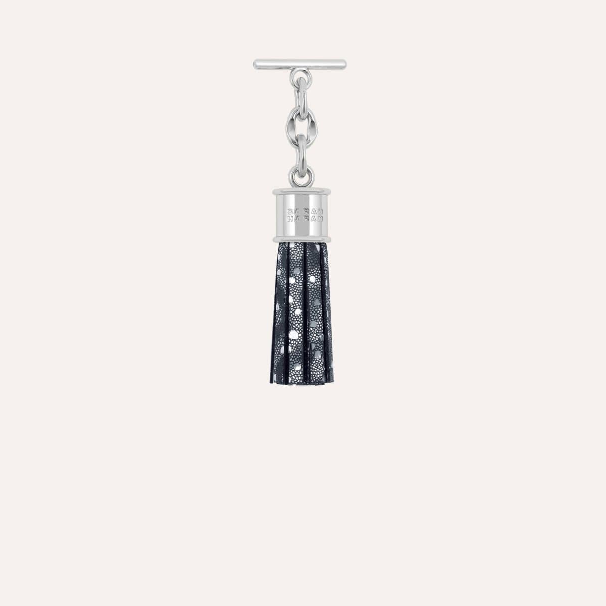Capsule Tassel Mini | Blue Leopard with Silver hardware