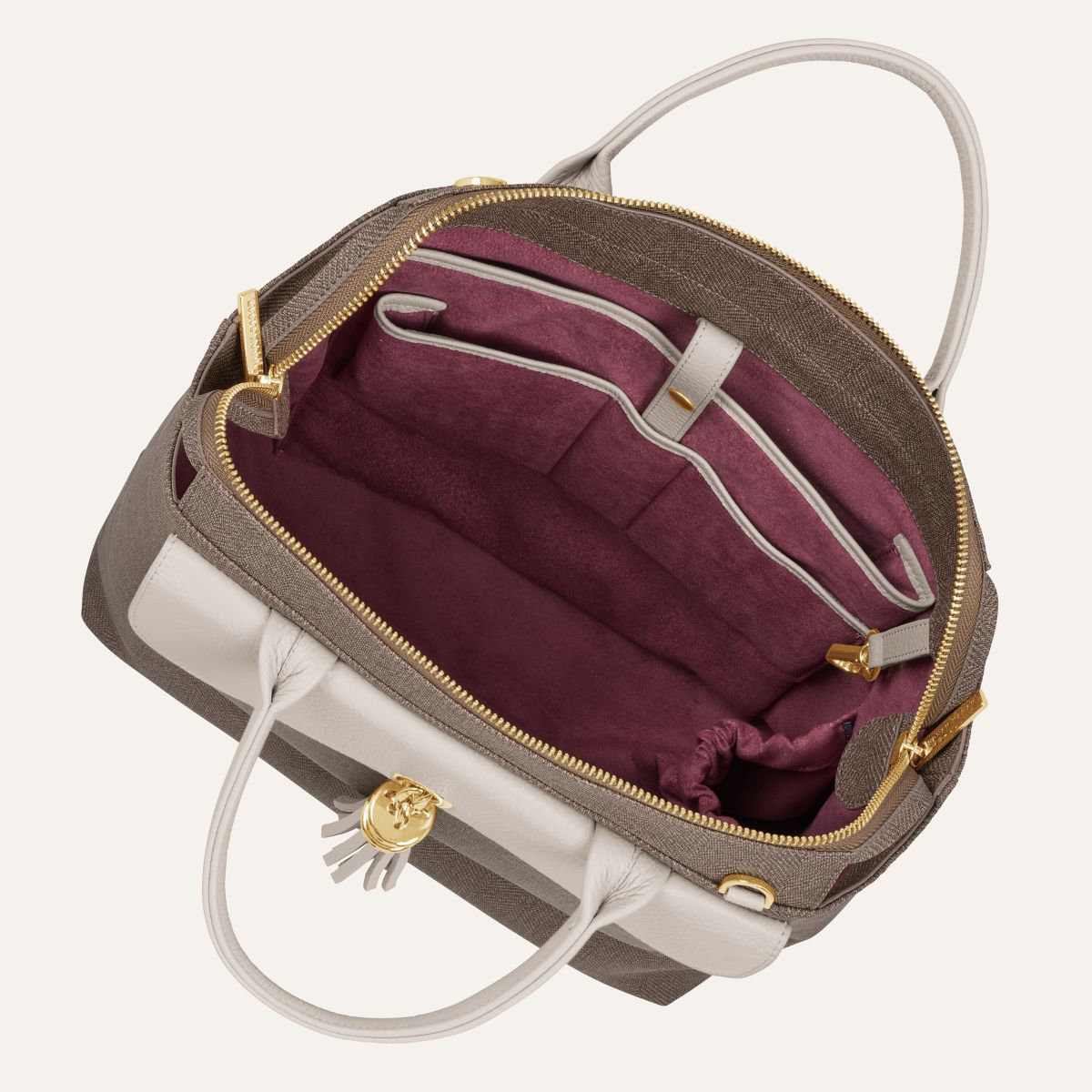 Poppy Backpack - Tweed | Chestnut Porcelain with Gold hardware