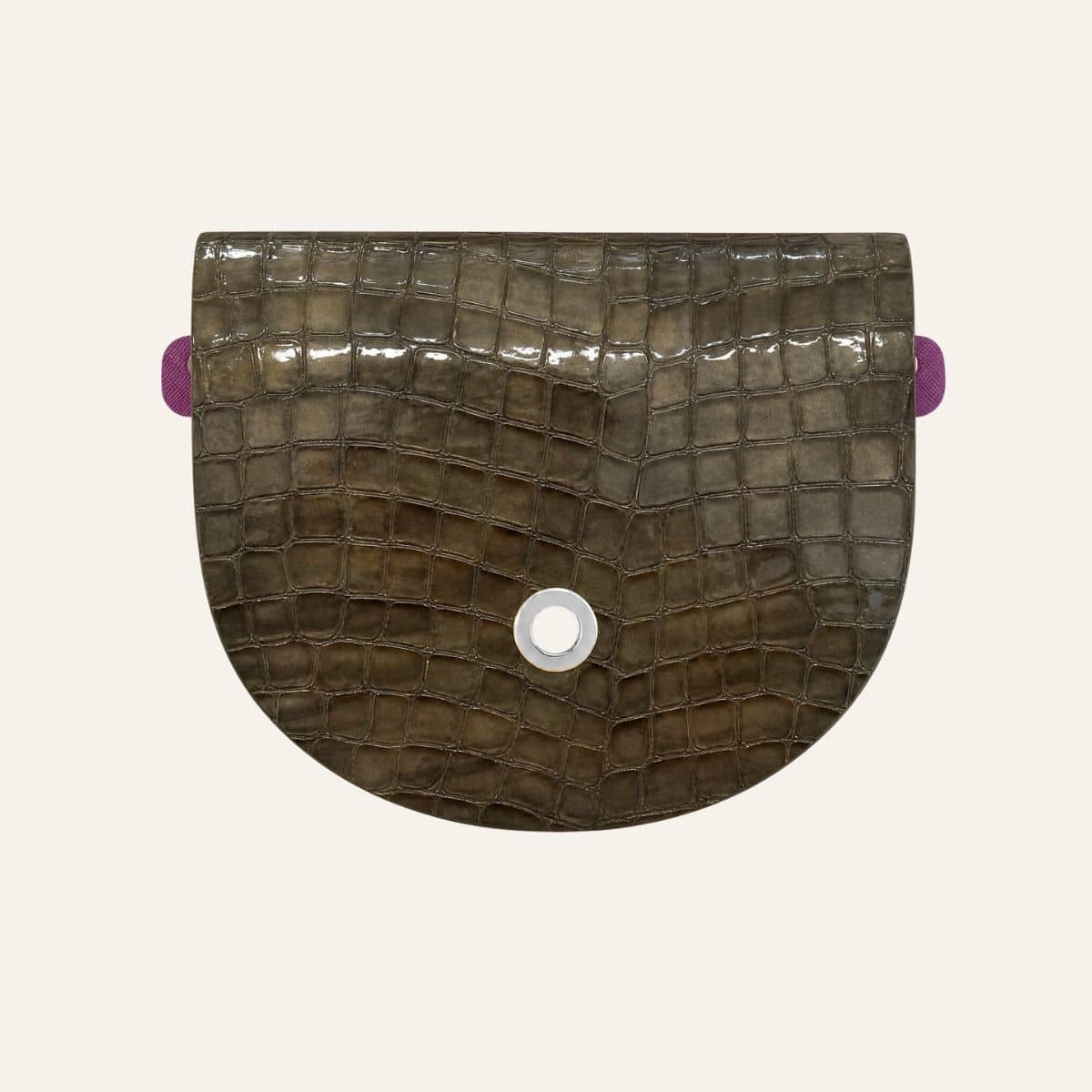 Flap Universal | Flint Patent with Silver hardware