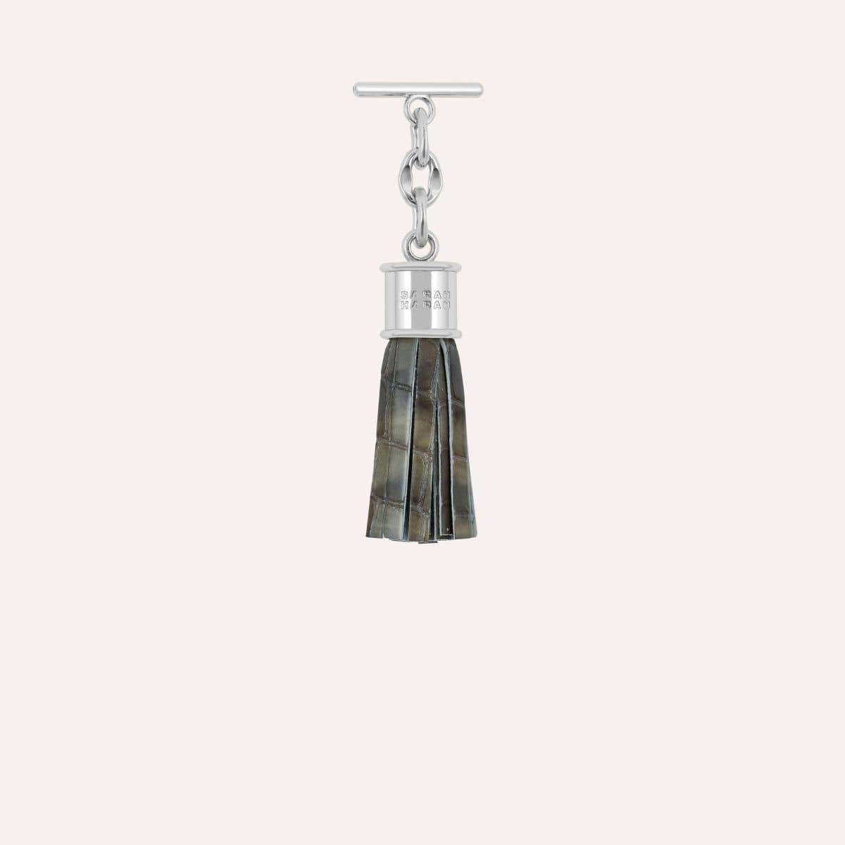 Capsule Tassel Mini | Flint Patent with Silver hardware