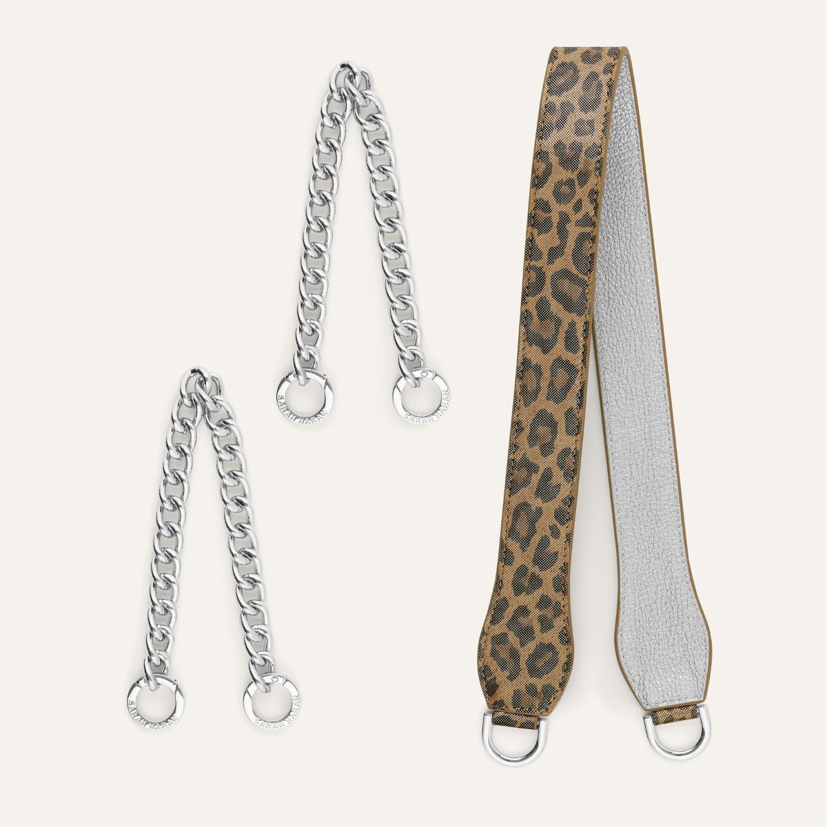 Complimentary Gift | Leopard Luxe Soft Metallic Silver with Silver hardware