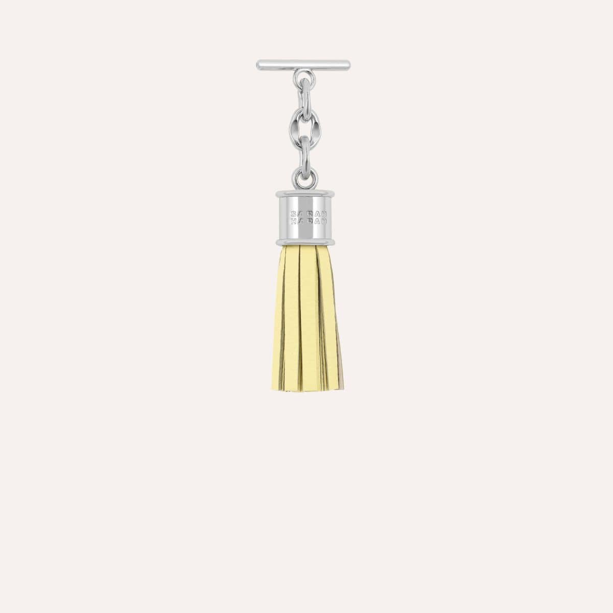 Capsule Tassel Mini | Lemon Cream with Silver hardware