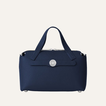 Mini J | Navy with Silver hardware