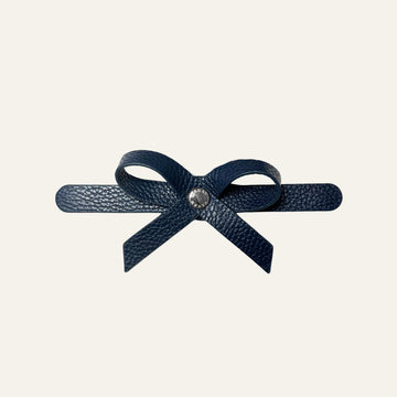 Petite Bow Mini | Navy with Silver hardware