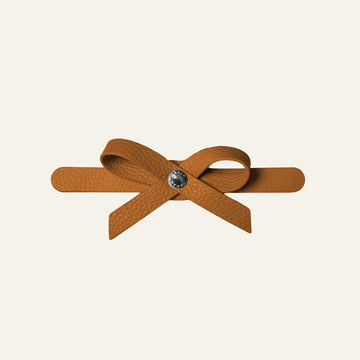 Petite Bow Mini | Tan with Silver hardware