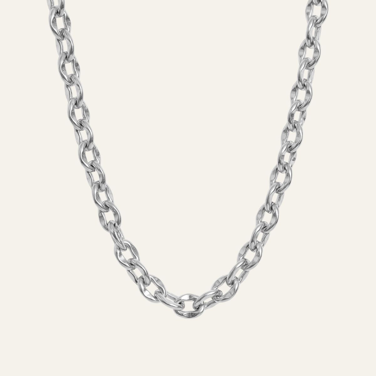 Padlock Chain Necklace | Pebble with Silver hardware