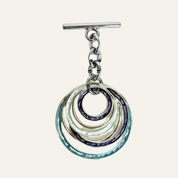 Swirl Tassel | Blue Mix with Silver hardware