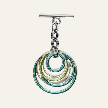 Swirl Tassel | Turquoise Mix with Silver hardware