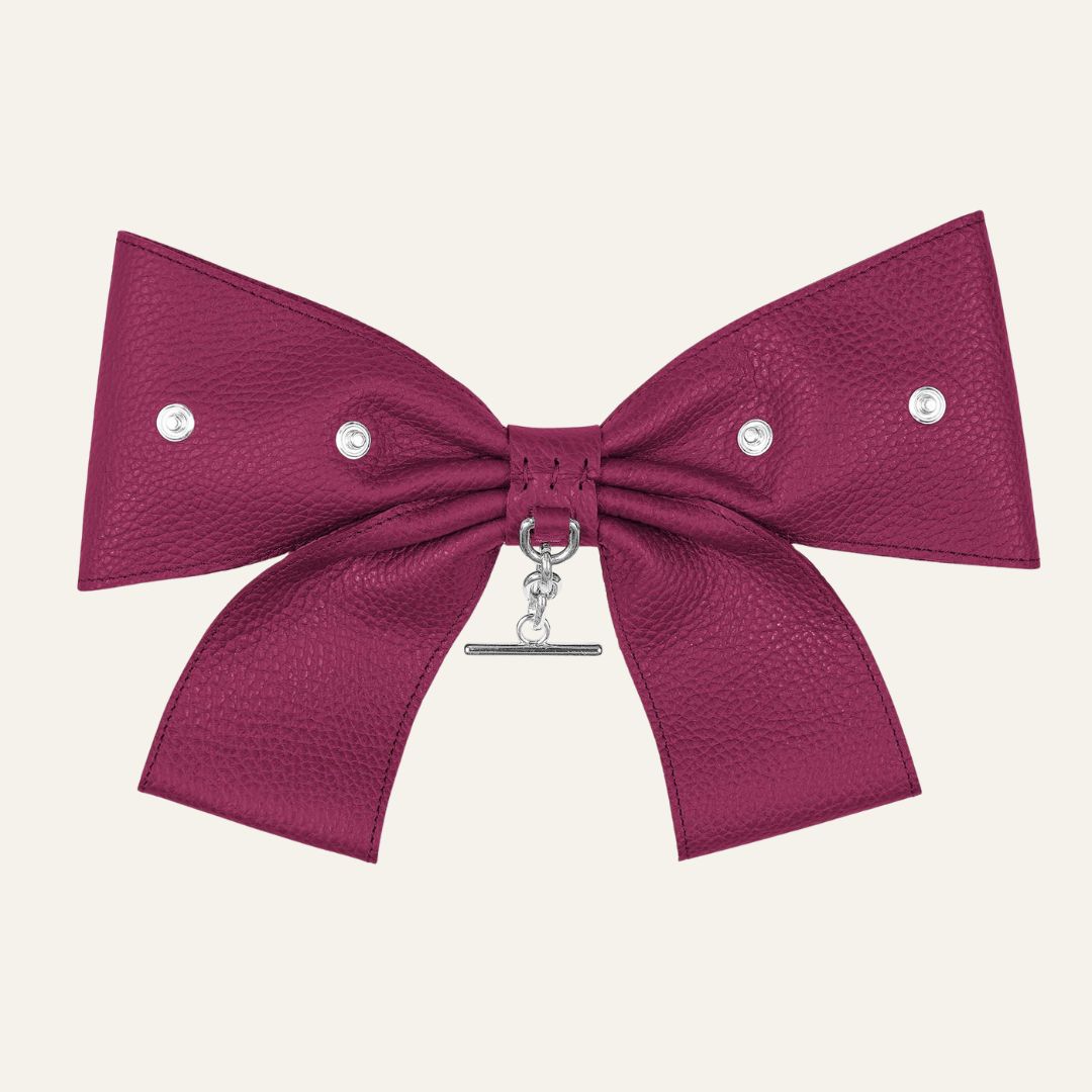 Deco Bow | Cheri with Silver hardware