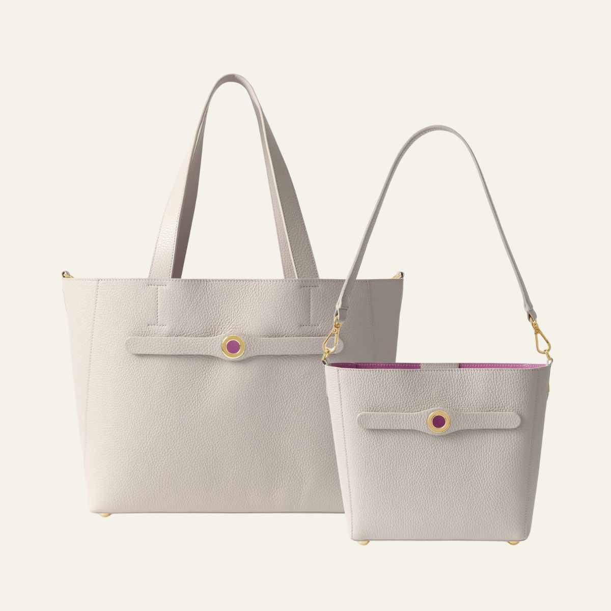 Sarah Tote and Sarah Mini Set | Porcelain with Gold hardware