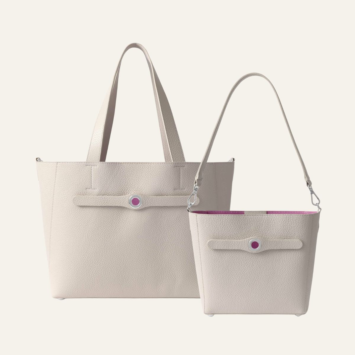 Sarah Tote and Sarah Mini Set | Porcelain with Silver hardware