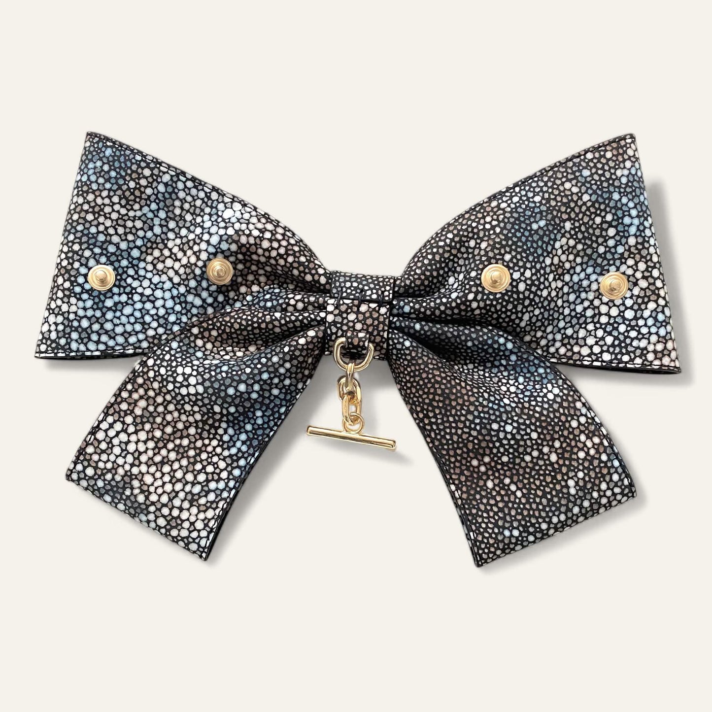 Deco Bow | Multi Colour Shagreen with Gold hardware