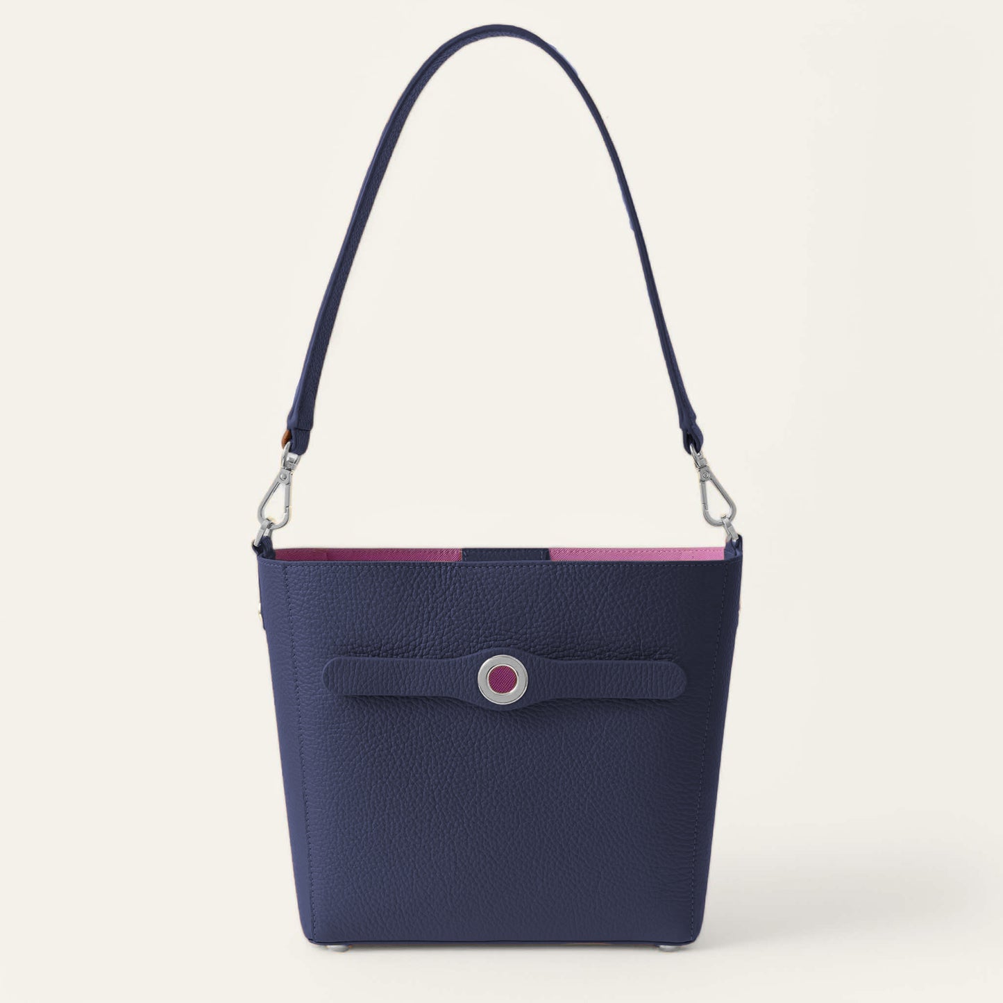 Mini S | Navy with Silver hardware