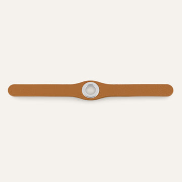 Tan Sarah Haran Deco Stud with Silver hardware front