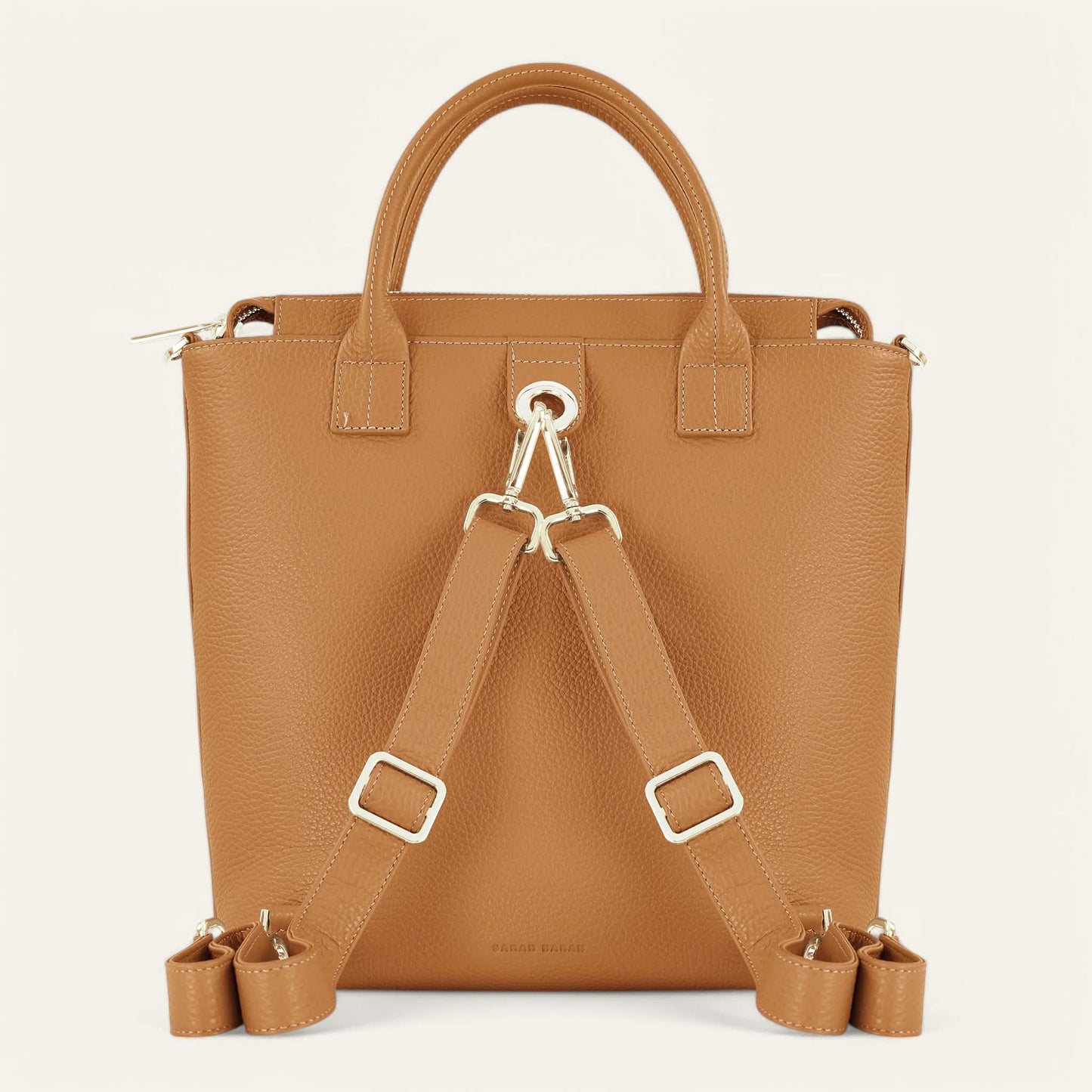 Mini P Backpack | Tan with Gold hardware