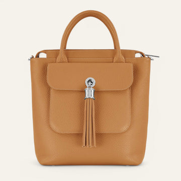 Poppy Mini Backpack | Tan with Silver hardware
