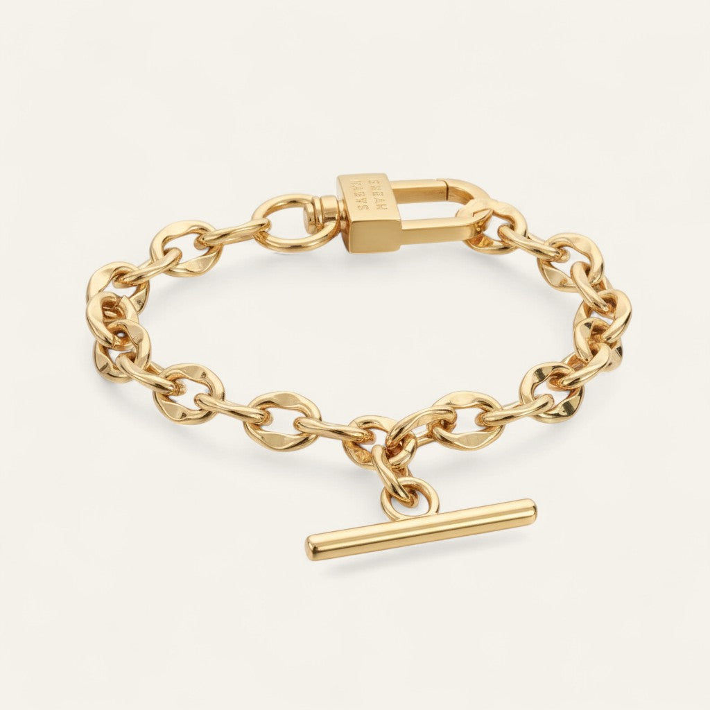 Bracelet | T-Bar with Gold hardware