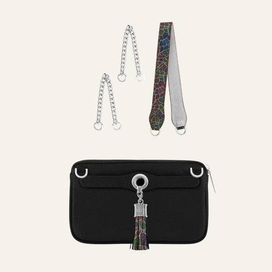 Millie Bundle - Black with Kaleidoscope Mini Capsule & Gemini Strap - Silver