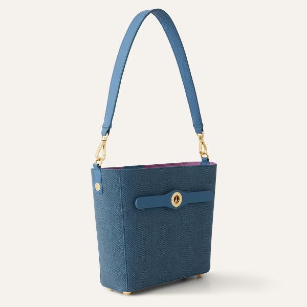 Mini S | Blue Denim Retro Blue with Gold hardware