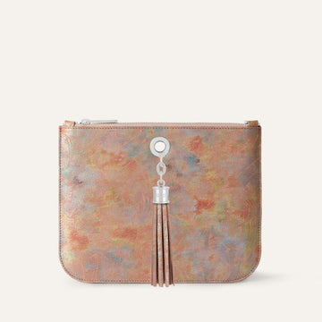 Ivy Clutch Bag | Peach Strokes with Silver hardware