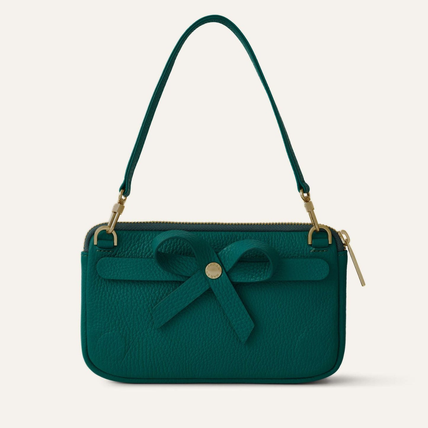 Complimentary Bag | Green Exotic Evergreen with Gold hardware