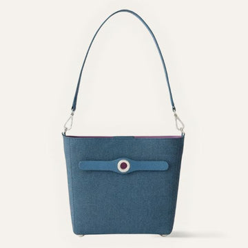 Mini S | Blue Denim Retro Blue with Silver hardware