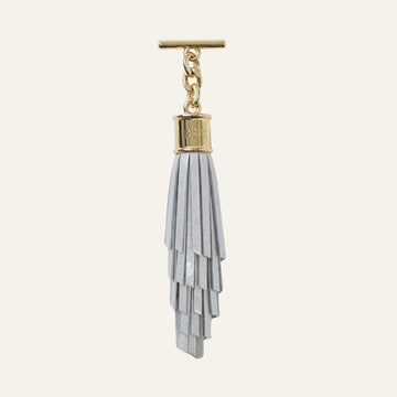 Feather Capsule Tassel Mini | Ivory with Gold hardware