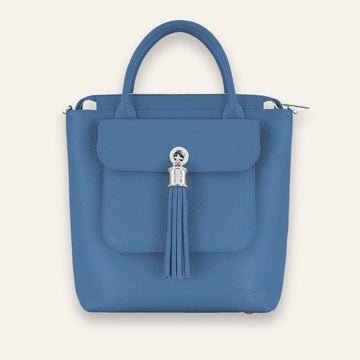 Poppy Mini Backpack | Retro Blue with Silver hardware