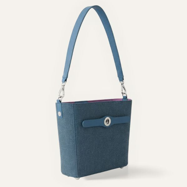 Mini S | Blue Denim Retro Blue with Silver hardware