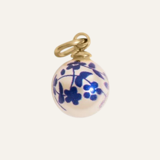 Floral Printed Pearl | with Gold hardware