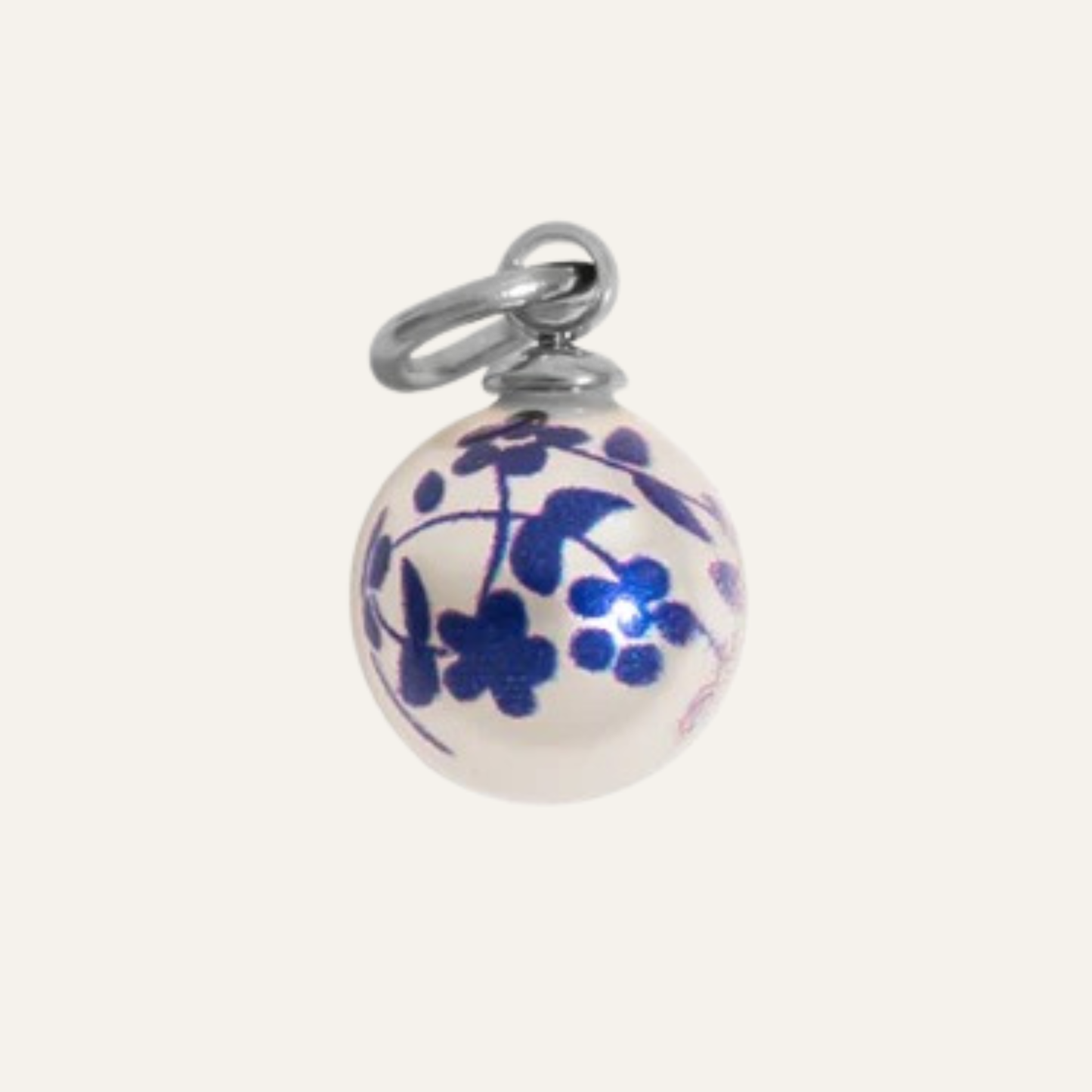 Floral Printed Pearl | with Silver hardware