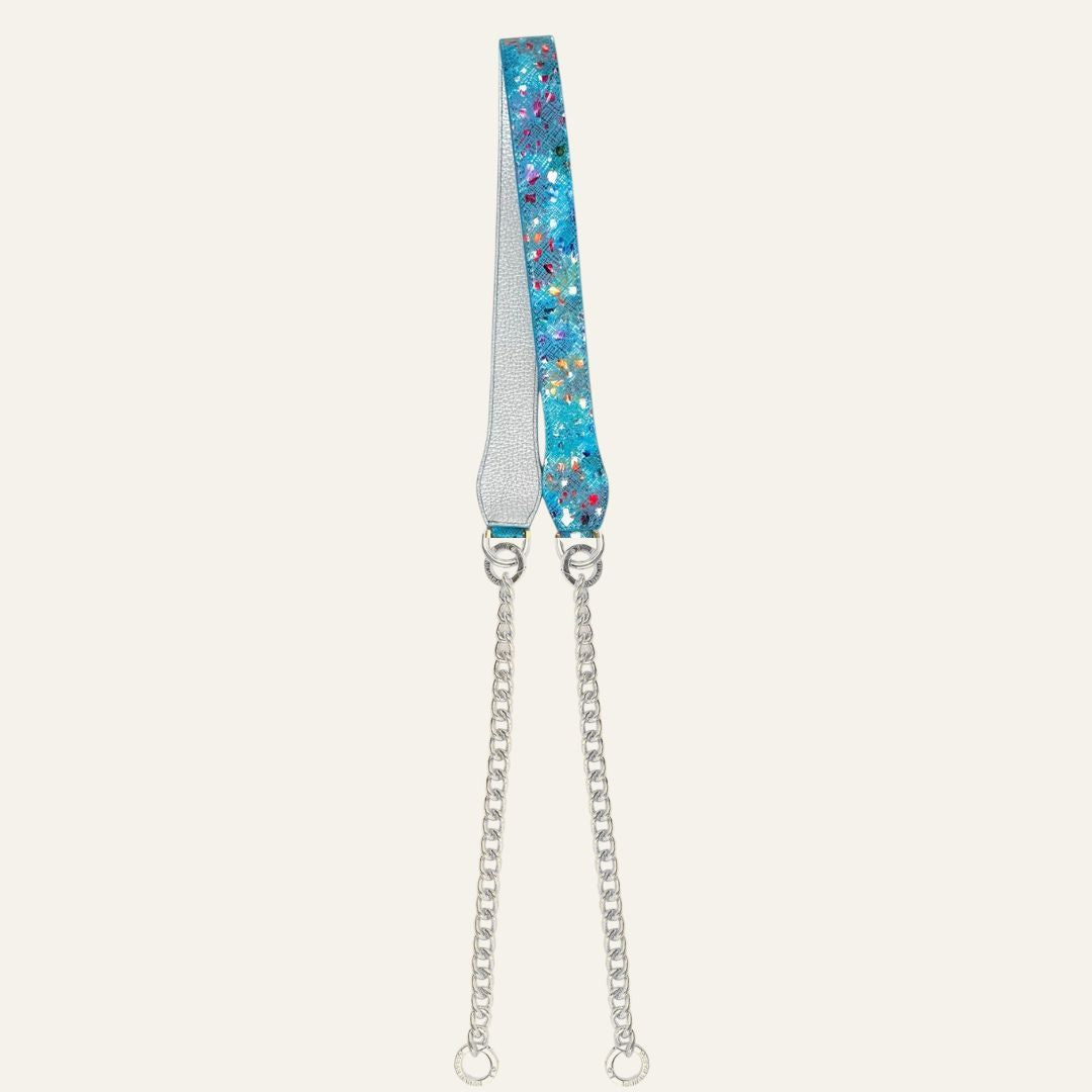 Gemini Strap | Jade Petal Soft Metallic Silver with Silver hardware