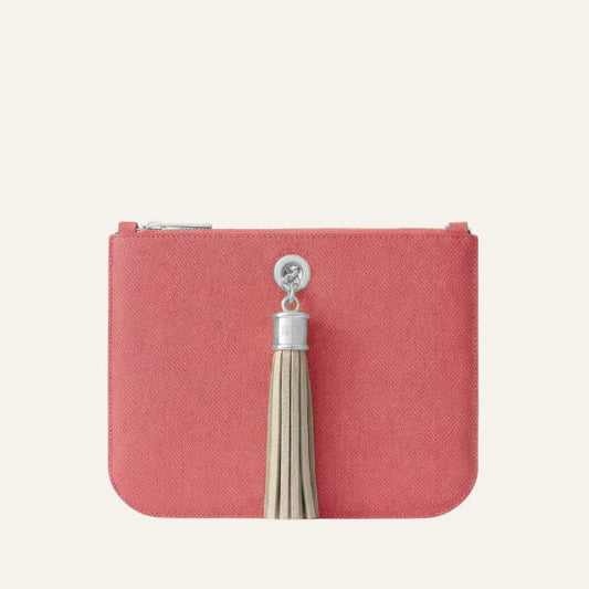 Ivy Clutch Bag | Strawberry Porcelain with Silver hardware